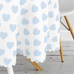 Kalp Desen Dijital Baskılı Yuvarlak Masa Örtüsü - Çap 140cm Realhomes