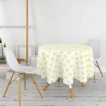 Kalp Desen Dijital Baskılı Yuvarlak Masa Örtüsü - Çap 140cm Realhomes