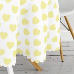 Kalp Desen Dijital Baskılı Yuvarlak Masa Örtüsü - Çap 140cm Realhomes