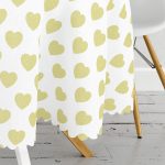 Kalp Desen Dijital Baskılı Yuvarlak Masa Örtüsü - Çap 140cm Realhomes