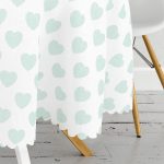 Kalp Desen Dijital Baskılı Yuvarlak Masa Örtüsü - Çap 140cm Realhomes