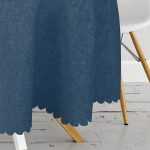 - MasaYuv-7934-Gorsel3 - Realhomes Renkli Zemin Üzerinde Çini Desenli Dijital Baskılı Modern Yuvarlak Masa Örtüsü - Çap 140cm Realhomes