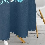 Renkli Zemin Üzerinde Çini Desenli Dijital Baskılı Modern Yuvarlak Masa Örtüsü - Çap 140cm Realhomes