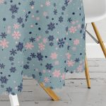 Renkli Zeminli Kartanesi Desenli Dijital Baskılı Modern Yuvarlak Masa Örtüsü - Çap 140cm Realhomes