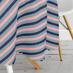 - MasaYuv-7954-Gorsel3 - Realhomes  Renkli Zemin Üzerinde Pastel Renkli Yatay Çizgili Modern Yuvarlak Masa Örtüsü - Çap 140cm Realhomes