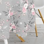 - MasaYuv-8010-Gorsel3 - Realhomes  Renkli Zemin Üzerinde Flamingo Desenli Yaprak Motifli Yuvarlak Masa Örtüsü - Çap 140cm Realhomes