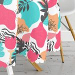 Beyaz Zemin Üzerinde Rengarenk Çiçek Desenli Yuvarlak Masa Örtüsü - Çap 140cm Realhomes