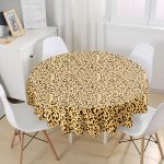 Renkli Zeminli Geometrik Desenli Dijital Baskılı Modern Yuvarlak Masa Örtüsü - Çap 140cm Realhomes