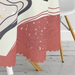 Renkli Zeminli Geometrik Desenli Dijital Baskılı Modern Yuvarlak Masa Örtüsü - Çap 140cm Realhomes