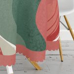 Renkli Zeminli Geometrik Desenli Dijital Baskılı Modern Yuvarlak Masa Örtüsü - Çap 140cm Realhomes