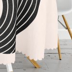 - MasaYuv-8186-Gorsel3 - Realhomes  Renkli Zeminli Geometrik Desenli Dijital Baskılı Modern Yuvarlak Masa Örtüsü - Çap 140cm Realhomes