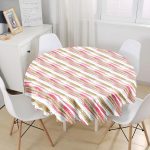 - MasaYuv-8229-Gorsel1 - Realhomes Beyaz Zemin Üzerinde Renkli Soyut Desenli Yuvarlak Masa Örtüsü - Çap 140cm Realhomes