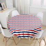 - MasaYuv-8304-Gorsel1 - Realhomes Beyaz Zemin Üzerinde Gold Detaylı Kalp Desenli Modern Yuvarlak Masa Örtüsü - Çap 140cm Realhomes