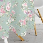 Renkli Zemin Üzerinde Gül Desenli Dijital Baskılı Modern Yuvarlak Masa Örtüsü - Çap 140cm Realhomes