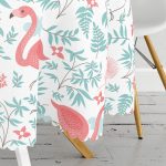 Modern Flamingo Desenli Dijital Baskılı Yuvarlak Masa Örtüsü - Çap 140cm Realhomes
