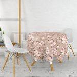 - MasaYuv-8480-Gorsel2 - Realhomes Pastel Zeminli Rengarenk Çiçek Desenli Dijital Baskılı Modern Yuvarlak Masa Örtüsü - Çap 140cm Realhomes