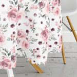 Beyaz Zemin Üzerinde Rengarenk Çiçek Desenli Yuvarlak Masa Örtüsü - Çap 140cm Realhomes