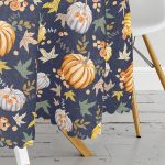 Renkli Zeminli Bal Kabağı Desenli Dijital Baskılı Modern Yuvarlak Masa Örtüsü - Çap 140cm Realhomes