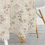 Pastel Zemin Üzerinde Çiçek Desenli Dijital Baskılı Modern Yuvarlak Masa Örtüsü - Çap 140cm Realhomes