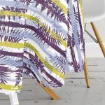 Beyaz Zemin Üzerinde Renkli Çizgi Desenli Yuvarlak Masa Örtüsü - Çap 140cm Realhomes