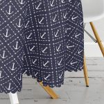 - MasaYuv-8781-Gorsel3 - Realhomes Renkli Zemin Üzerinde Modern Çapa Desenli Yuvarlak Masa Örtüsü - Çap 140cm Realhomes