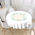 Beyaz Zeminli Deniz Yıldızı Desenli Dijital Baskılı Modern Yuvarlak Masa Örtüsü - Çap 140cm Realhomes