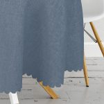 Renkli Zemin Üzerinde Yaprak Desenli Dijital Baskılı Modern Yuvarlak Masa Örtüsü - Çap 140cm Realhomes