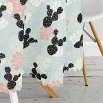 - MasaYuv-8860-Gorsel3 - Realhomes Renkli Zemin Üzerinde Yaprak Desenli Dijital Baskılı Modern Yuvarlak Masa Örtüsü - Çap 140cm Realhomes