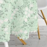 Rengarenk Zemin Üzerinde Siyah Beyaz Çiçek Desenli Modern Yuvarlak Masa Örtüsü - Çap 140cm Realhomes