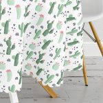 - MasaYuv-8884-Gorsel3 - Realhomes Beyaz Zemin Üzerinde Kaktüs Desenli Dijital Baskılı Modern Yuvarlak Masa Örtüsü - Çap 140cm Realhomes