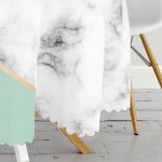 Renkli Geometrik Desenli Mermer Motifli Dijital Baskılı Modern Yuvarlak Masa Örtüsü - Çap 140cm Realhomes