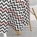 Mermer Zeminli Renkli Geometrik Zigzag Desenli Modern Yuvarlak Masa Örtüsü - Çap 140cm Realhomes