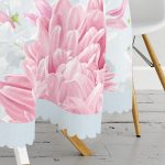 Pastel Zeminli Rengarenk Ortanca Çiçek Dijital Baskılı Modern Yuvarlak Masa Örtüsü - Çap 140cm Realhomes