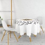 Sevgililer Günü Temalı Özel Tasarım Dijital Baskılı Modern Yuvarlak Masa Örtüsü - Çap 140cm Realhomes