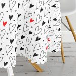 Sevgililer Günü Temalı Özel Tasarım Dijital Baskılı Modern Yuvarlak Masa Örtüsü - Çap 140cm Realhomes