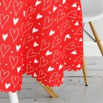 Sevgililer Günü Temalı Özel Tasarım Dijital Baskılı Modern Yuvarlak Masa Örtüsü - Çap 140cm Realhomes