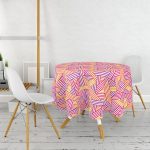 Sevgililer Günü Temalı Özel Tasarım Dijital Baskılı Modern Yuvarlak Masa Örtüsü - Çap 140cm Realhomes