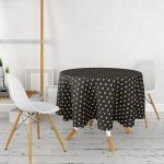 Sevgililer Günü Temalı Özel Tasarım Dijital Baskılı Modern Yuvarlak Masa Örtüsü - Çap 140cm Realhomes