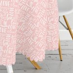 Sevgililer Günü Temalı Özel Tasarım Dijital Baskılı Modern Yuvarlak Masa Örtüsü - Çap 140cm Realhomes