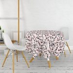 Sevgililer Günü Temalı Özel Tasarım Dijital Baskılı Modern Yuvarlak Masa Örtüsü - Çap 140cm Realhomes