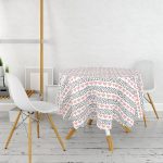 - MasaYuv-9127-Gorsel2 - Realhomes Sevgililer Günü Temalı Özel Tasarım Dijital Baskılı Modern Yuvarlak Masa Örtüsü - Çap 140cm Realhomes