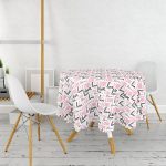 Sevgililer Günü Temalı Özel Tasarım Dijital Baskılı Modern Yuvarlak Masa Örtüsü - Çap 140cm Realhomes