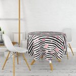 Sevgililer Günü Temalı Özel Tasarım Dijital Baskılı Modern Yuvarlak Masa Örtüsü - Çap 140cm Realhomes