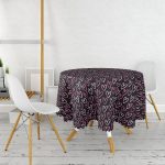 Sevgililer Günü Temalı Özel Tasarım Dijital Baskılı Modern Yuvarlak Masa Örtüsü - Çap 140cm Realhomes