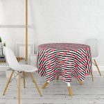 Sevgililer Günü Temalı Özel Tasarım Dijital Baskılı Modern Yuvarlak Masa Örtüsü - Çap 140cm Realhomes