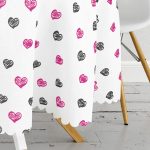 Sevgililer Günü Temalı Özel Tasarım Dijital Baskılı Modern Yuvarlak Masa Örtüsü - Çap 140cm Realhomes