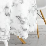 - MasaYuv-9267-Gorsel3 - Realhomes  Mermer Zeminde Now Yazılı Özel Tasarım Yuvarlak Masa Örtüsü - Çap 140cm Realhomes