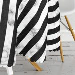 Mermer Ve Siyah Çizgili Dijital Baskılı Yuvarlak Masa Örtüsü - Çap 140cm Realhomes