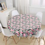 - MasaYuv-927-Gorsel1 - Realhomes Flamingo Desenli Dijital Baskılı Yuvarlak Masa Örtüsü - Çap 140cm Realhomes