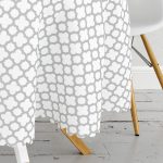 Gri & Beyaz Ogea Desenli Dijital Baskılı Yuvarlak Masa Örtüsü - Çap 140cm Realhomes